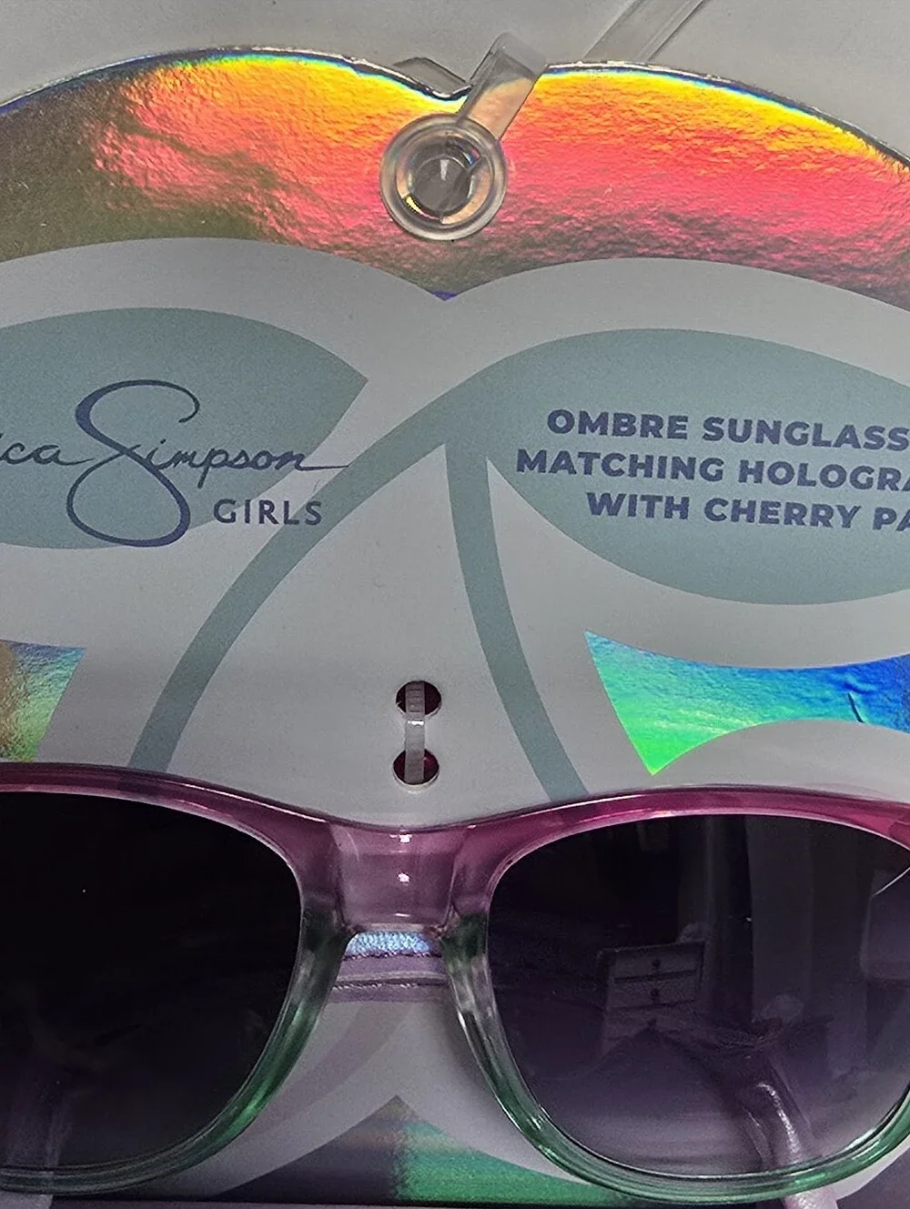 NWT Jessica Simpson Girls Ombre Sunglasses & Matching Case Cherry Patch